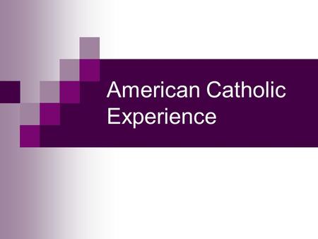 American Catholic Experience. What is Catholicism? Much in common with other Christians, but Distinctive pattern of:  Sacramentality  Mediation  Communion.