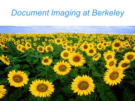 Document Imaging at Berkeley. Agenda Introductions Why consider this? What do we have at Berkeley and how does it work? Next steps.