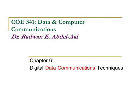Chapter 6: Digital Data Communications Techniques