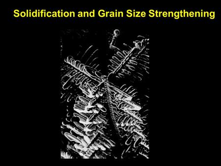 Solidification and Grain Size Strengthening
