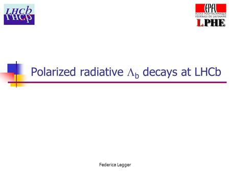 Federica Legger Polarized radiative  b decays at LHCb.