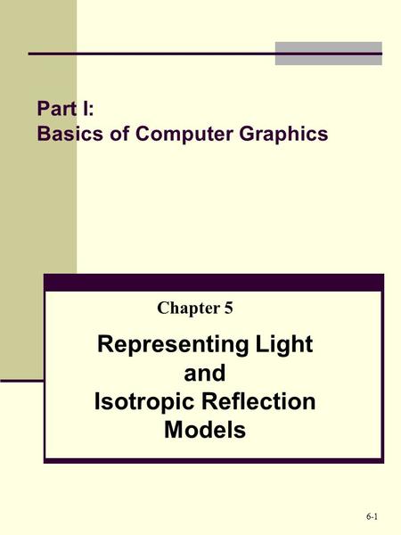 Part I: Basics of Computer Graphics