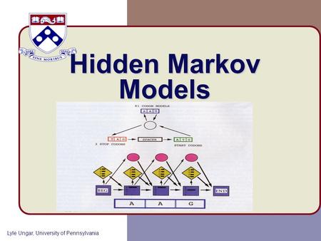Lyle Ungar, University of Pennsylvania Hidden Markov Models.