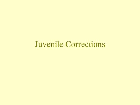 Juvenile Corrections. Correctional options Probation Intensive probation Day treatment Group homes Wilderness programs Foster care Shelter care.