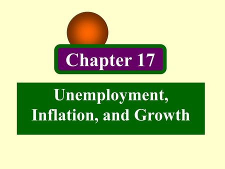 Chapter 17 Unemployment, Inflation, and Growth. 2 Introduction In Chapter 4, 5, 6, we have studied a classical model of the complete economy, but said.