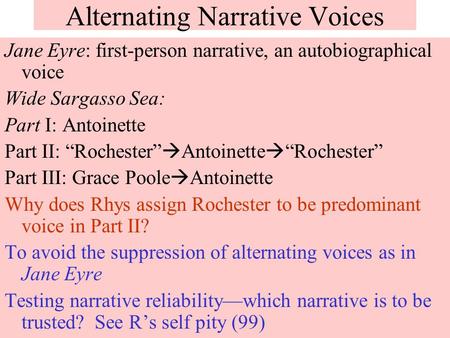 Alternating Narrative Voices