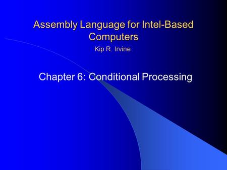Assembly Language for Intel-Based Computers