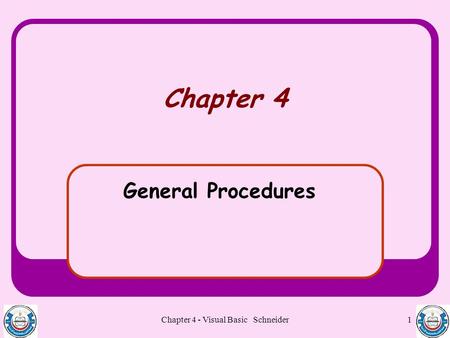 Chapter 4 - Visual Basic Schneider
