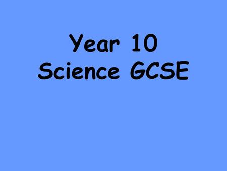Gcse triple science coursework
