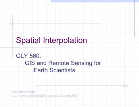 Spatial Interpolation