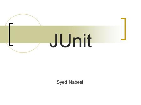 JUnit Syed Nabeel. Motivation Unit Testing Responsibility of  developer Rarely done properly Developers Excuse: “I am too much in a hurry”