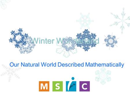 Winter Wonderland Our Natural World Described Mathematically.