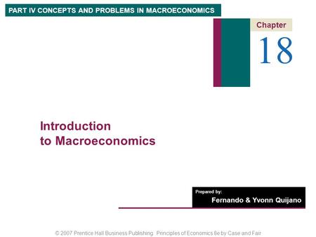 18 Introduction to Macroeconomics
