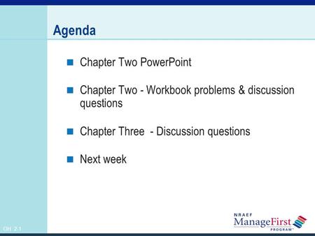 Agenda Chapter Two PowerPoint