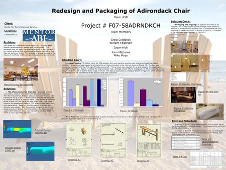 Redesign and Packaging of Adirondack Chair Team #58 Project # F07-58ADRNDKCH Team Members Craig Craddock William Fogerson Jason Hick John Mathews Mike.