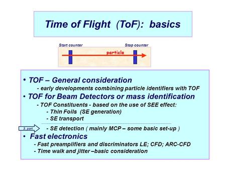 Time of Flight (ToF): basics