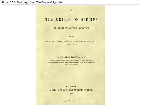 Figure 22.0 Title page from The Origin of Species.