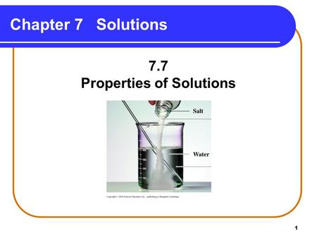 Properties of Solutions