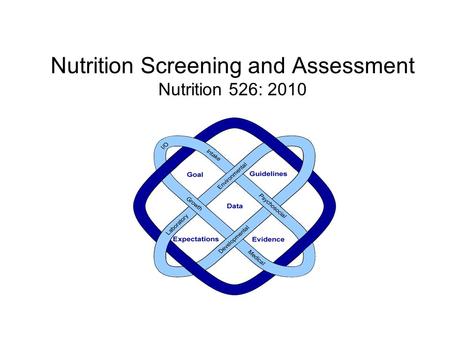 Nutrition Screening and Assessment Nutrition 526: 2010.