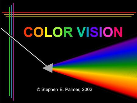 COLOR VISION © Stephen E. Palmer, 2002.