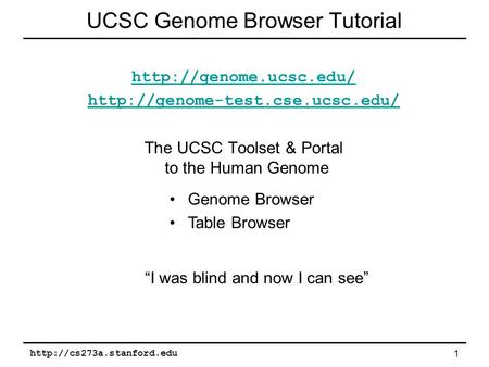 UCSC Genome Browser Tutorial