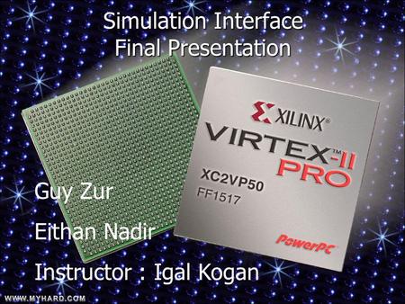 Simulation Interface Final Presentation Guy Zur Eithan Nadir Instructor : Igal Kogan.