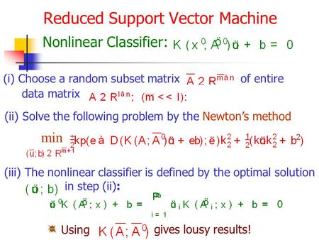 Reduced Support Vector Machine
