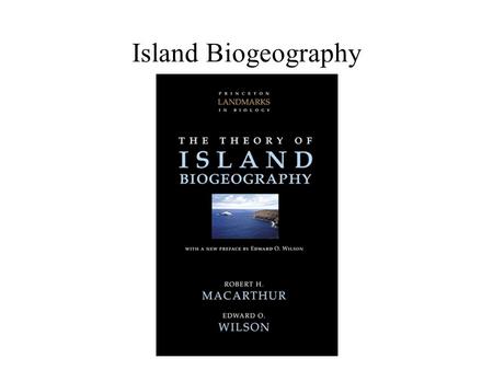 Island Biogeography. Dan Simberloff and Mangrove Islands.