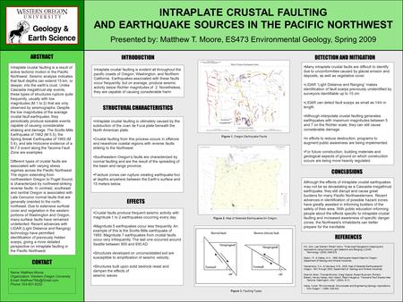 Name: Matthew Moore Organization: Western Oregon University   Phone: 503-851-6252 Intraplate crustal faulting is a result of.