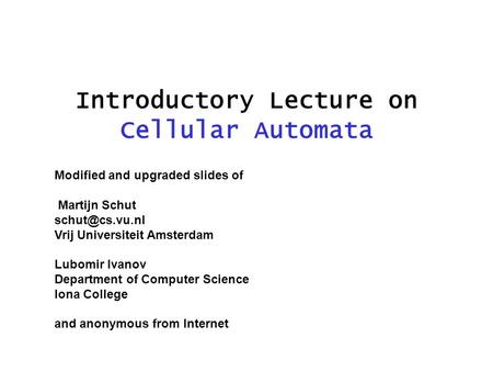 Introductory Lecture on