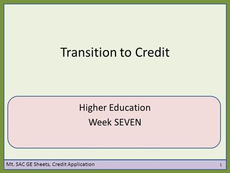 Higher Education Week SEVEN