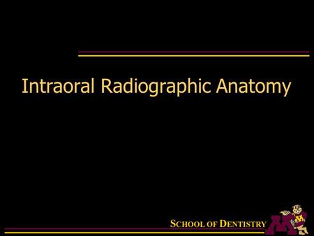 Intraoral Radiographic Anatomy