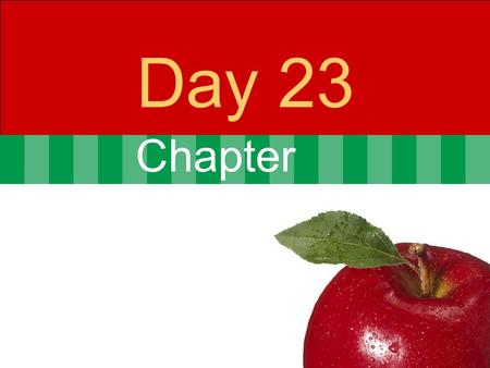 Chapter Day 23. © 2007 Pearson Addison-Wesley. All rights reserved Agenda Day 23 Problem set 4 Due Problem set 5 Posted (Last one)  Due Dec 8 Capstones.