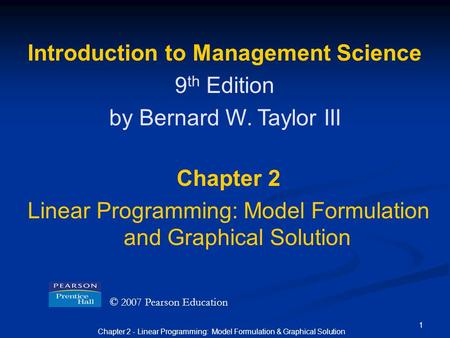 Introduction to Management Science