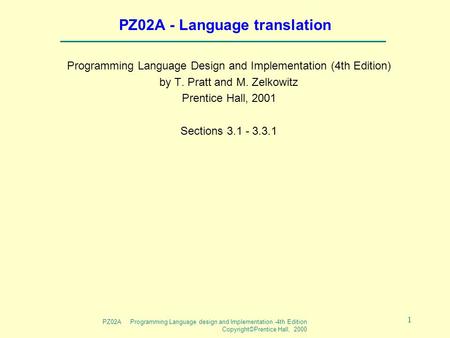 PZ02A - Language translation