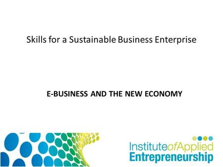 Skills for a Sustainable Business Enterprise E-BUSINESS AND THE NEW ECONOMY.