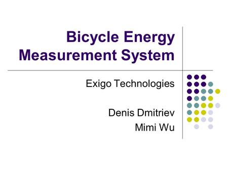 Bicycle Energy Measurement System