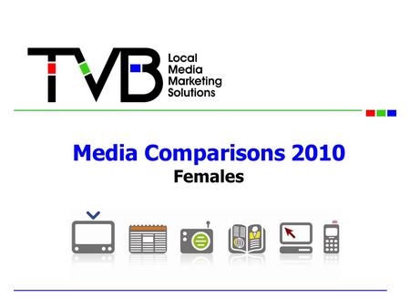 Media Comparisons 2010 Females. TVB Media Comparisons Study In the field in January 2010 New Vendor: Knowledge Networks, utilizing their “Knowledge Panel”