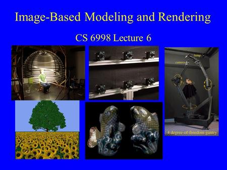 Image-Based Modeling and Rendering CS 6998 Lecture 6.