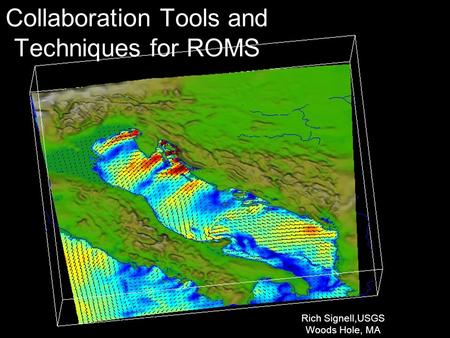 Collaboration Tools and Techniques for ROMS Rich Signell,USGS Woods Hole, MA.