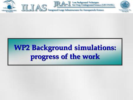 WP2 Background simulations: progress of the work.