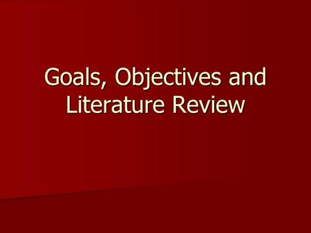 Goals, Objectives and Literature Review. The contract Group and sponsor information Group and sponsor information Project concept Project concept Group.