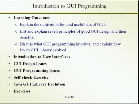 Introduction to GUI Programming