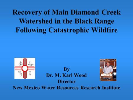 By Dr. M. Karl Wood Director New Mexico Water Resources Research Institute Recovery of Main Diamond Creek Watershed in the Black Range Following Catastrophic.