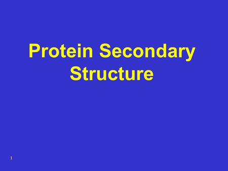 Protein Secondary Structure 1. 1958: Kendrew Solves the Structure of Myoglobin “Perhaps the most remarkable features of the molecule are its complexity.