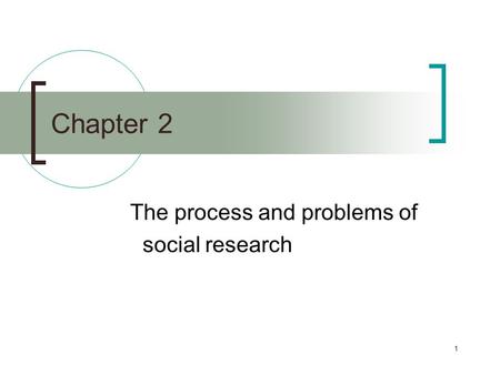The process and problems of social research