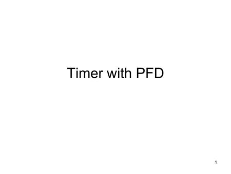 1 Timer with PFD. 2 PFD 可程式除頻器 PAC.3=1 則 PA.3 被規劃為輸入模式 PAC.3=0 則 PA.3 被規劃為輸出模式 PA.3=1 即開始輸出 PFD 信號 產生的頻率為計時計數器溢位頻率之半 PA.3=0 即停止輸出 PFD 信號.