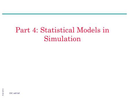 Agenda Brief Review Useful Statistical Models Discrete Distribution