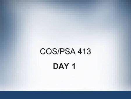 COS/PSA 413 DAY 1. Guide to Computer Forensics and Investigations, 2e2 Agenda Roll Call Introduction WebCT Overview Syllabus Review Introduction to eMarketing.