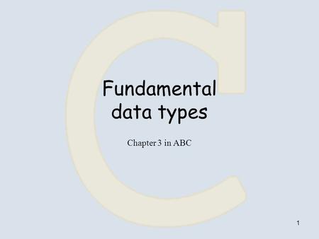 Fundamental data types